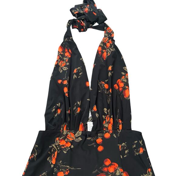 COCOSHIP Retro One Piece Halter Backless High Waist Pin Up Swimsuit Sz 14, NWT - Picture 4 of 8